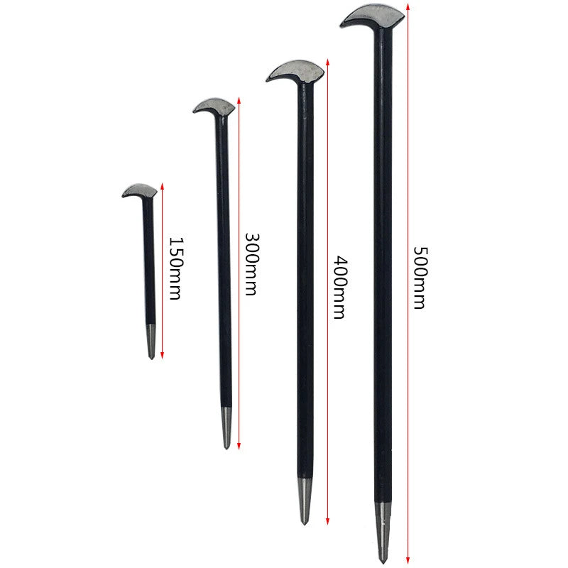 9804 Rolling Head Pry Bar Set 4Pcs/Set 6"12"16"20"Round Head Crowbar For Bar Farm Engine Workshop Hand Tools