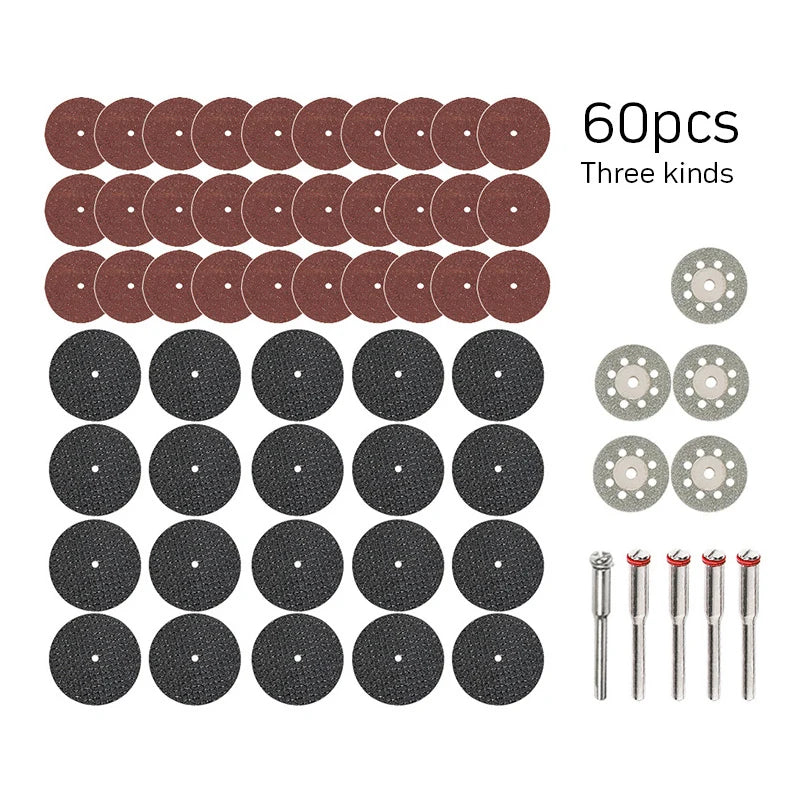 60PCS/lot Grinding Wheel Circular Saw Blade Dremel Accessoires Set Woodworking Metal Dremel Mini Drill Rotary Tool Accessories