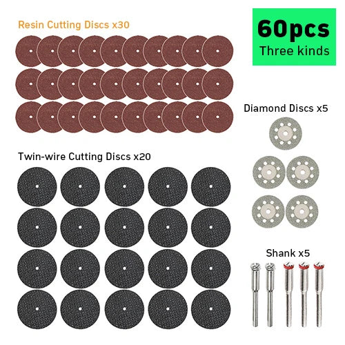 60PCS/lot Grinding Wheel Circular Saw Blade Dremel Accessoires Set Woodworking Metal Dremel Mini Drill Rotary Tool Accessories