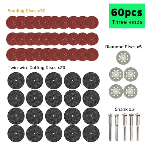 60PCS/lot Grinding Wheel Circular Saw Blade Dremel Accessoires Set Woodworking Metal Dremel Mini Drill Rotary Tool Accessories