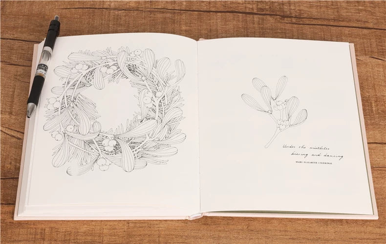 The Flower Year Colouring Book 104 Pages 23.5*18.cm Adult Kids Painting Coloring Graffiti Art Libro Hard Cover