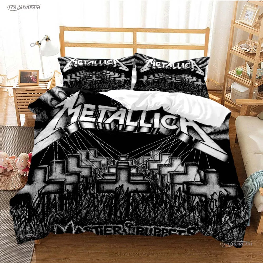 Heavy Metal Music Casal All Season Duvet Cover Comforter Bedding Sets Soft Quilt Cover and Pillowcases Single/Double/Queen/King