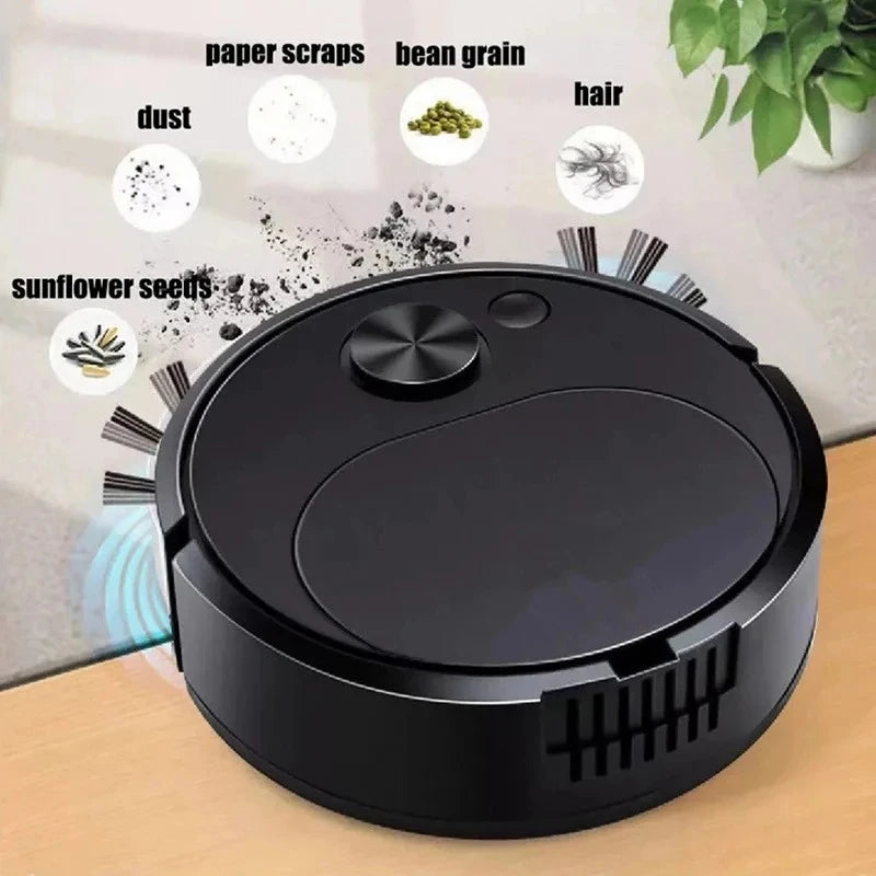 Automatic Electric Floor Vacuum Cleaner 3-in-1 1500Pa USB Rechargeable Wireless Sweeping Mop for Home Office Use