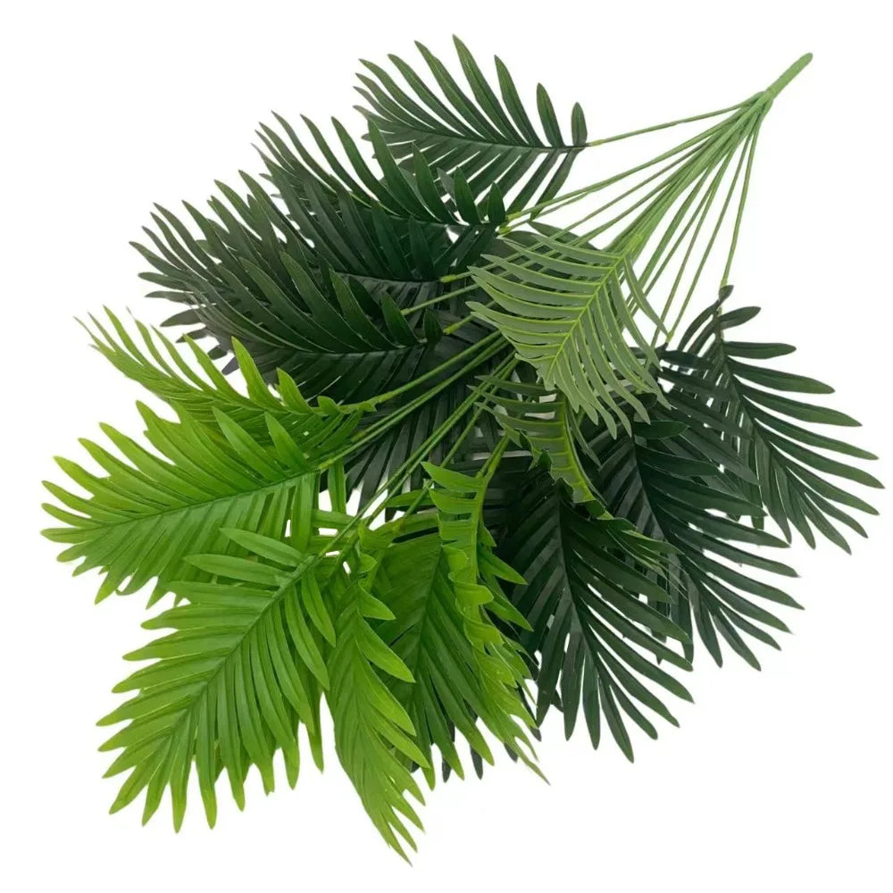 70-120cm Large Artificial Palm Tree Tropical Green Leaves Fake Plants Plastic Monstera Faux Tree Branch for Home Kitchen Decora