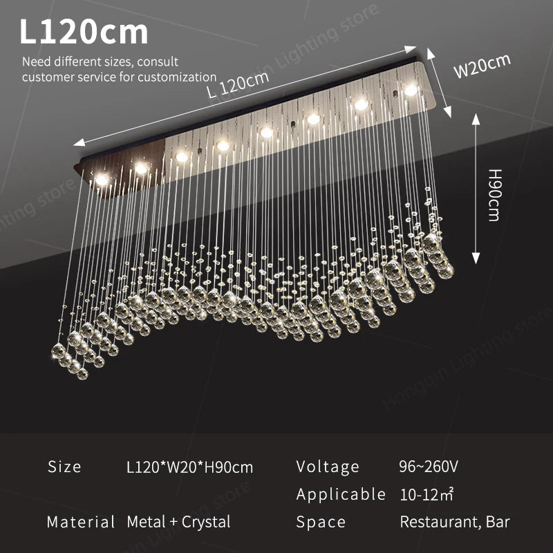 Modern Crystal Pendant Lights For Living Room And Kitchen