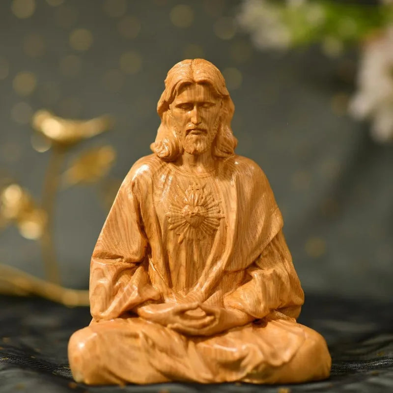 Sacred Heart of Jesus Christ Statue, in Contemplation Statue Holy Figurine Religious Catholic Entryway Decor Gifts