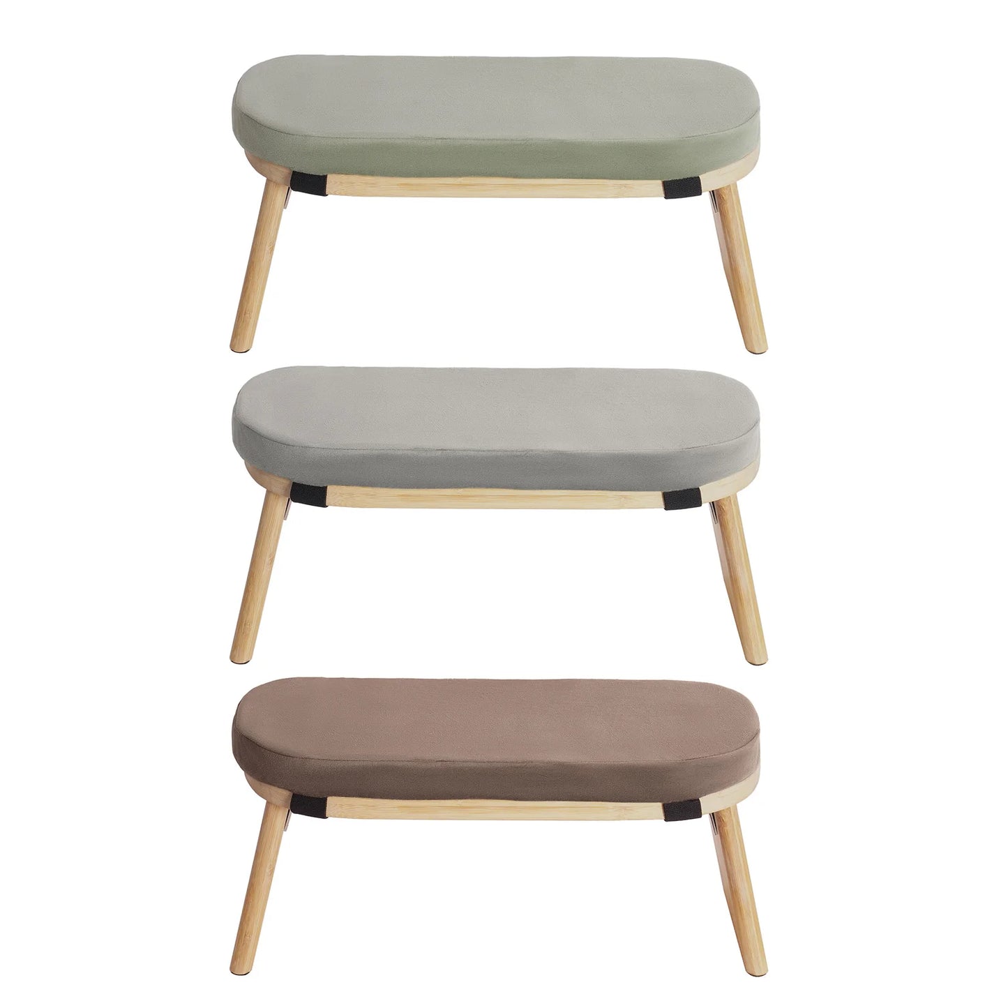 Bymaocar Meditation Bench, Foldable& Ergonomic Meditation Stool, Foldable Kneeling Meditation Bench  Coffee/Gray/Green Color