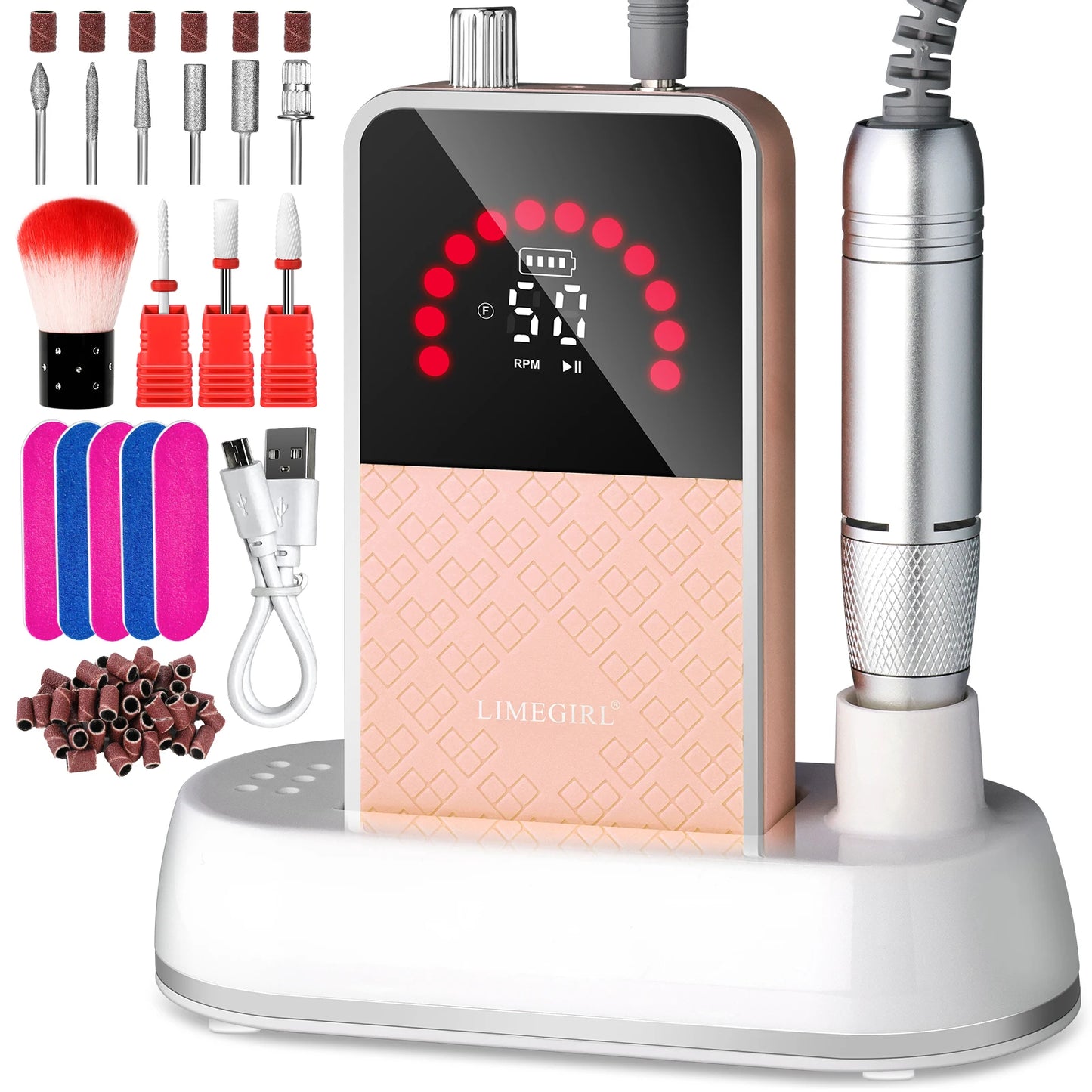 Professional Electric Nail File 50000RPM Cordless Nail Drill Kit For Home Salon Manicure Pedicure Care