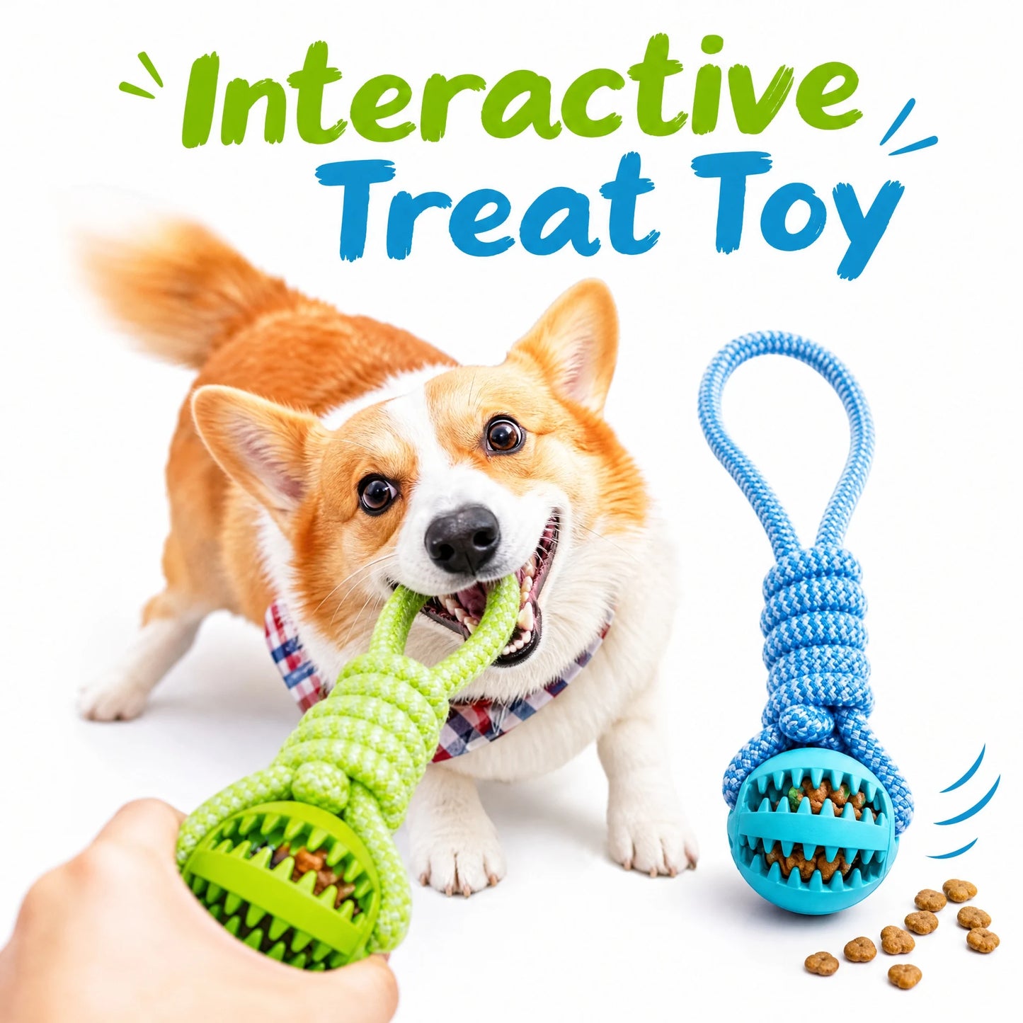 Bite Resistant Interactive Treat Dispensing Dog Chew Ball