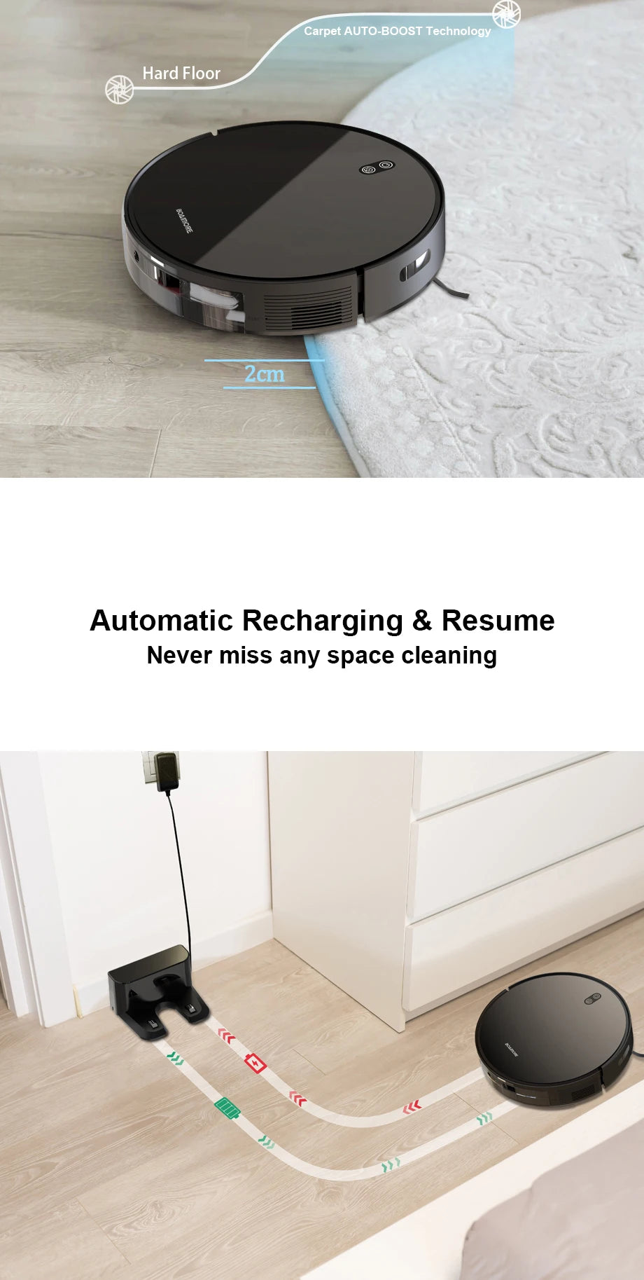 Robot Vacuum Cleaner Combo and Mop 6000PA Strong Suction  Robotic App& Remote Control Self-Charging Smart Mapping for Pet Hair