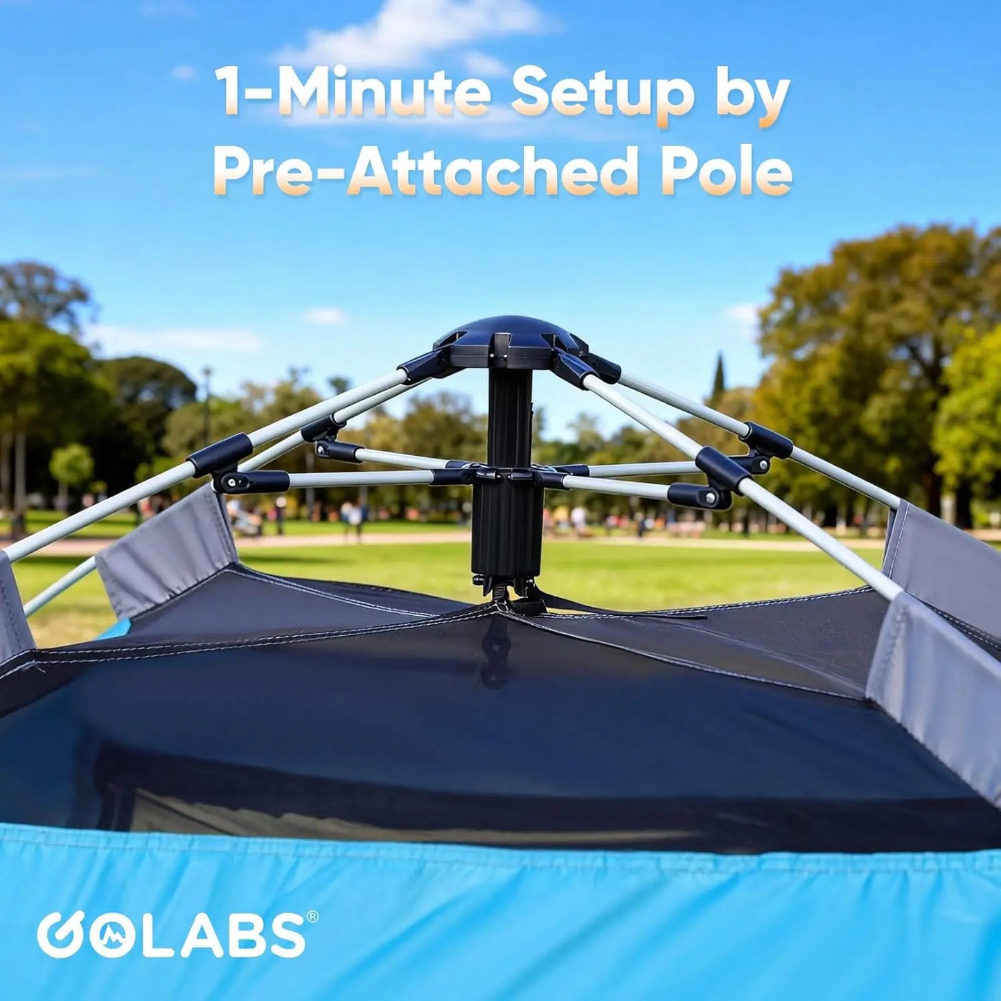 Pop Up Camping Tent for 2/3/4 Person, 1-Min Setup by Pre-Attached Pole, 4 Side Mesh& Door for View/Airflow, CT2 Instant Canopy Tent with PU1500mm Waterproof, for Outdoor/Camping/Music Festivals
