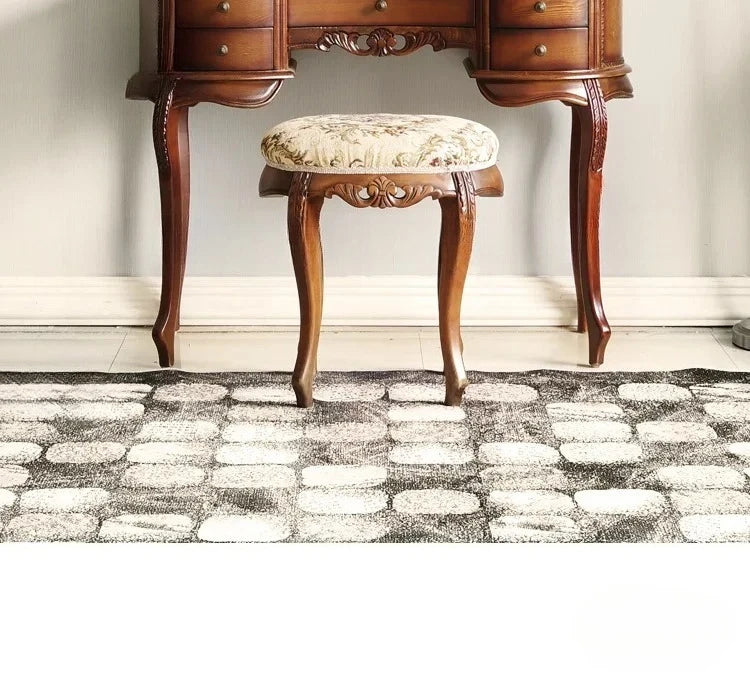 -European Solid Wood Mirror Table Bedroom Dresser Amercia Princess Furniture Dark Villa Luxury Carved Makeup Table Dressing Tabl