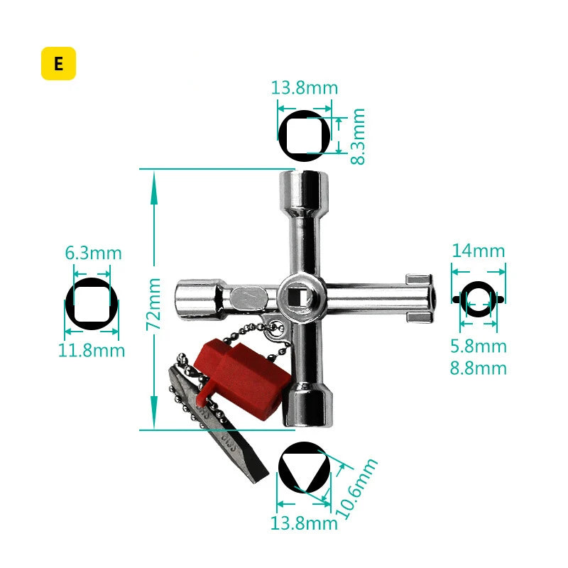 4 Ways Phillips Wrench Mini Universal Internal Triangle Multifunction Small Cross Key Wrench Repair Hand Tools For Car elevator