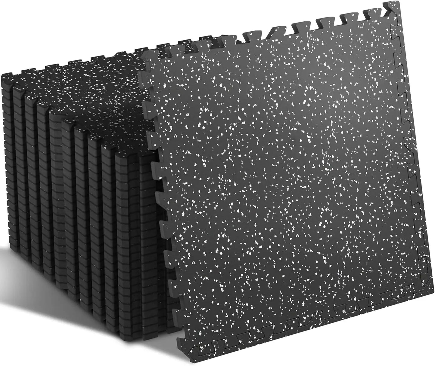 24-Piece 0.4'' Thick Interlocking Gym Floor Mats, High-Density EVA Foam with Rubber Top, Covers 96 Sq Ft for Home Workout