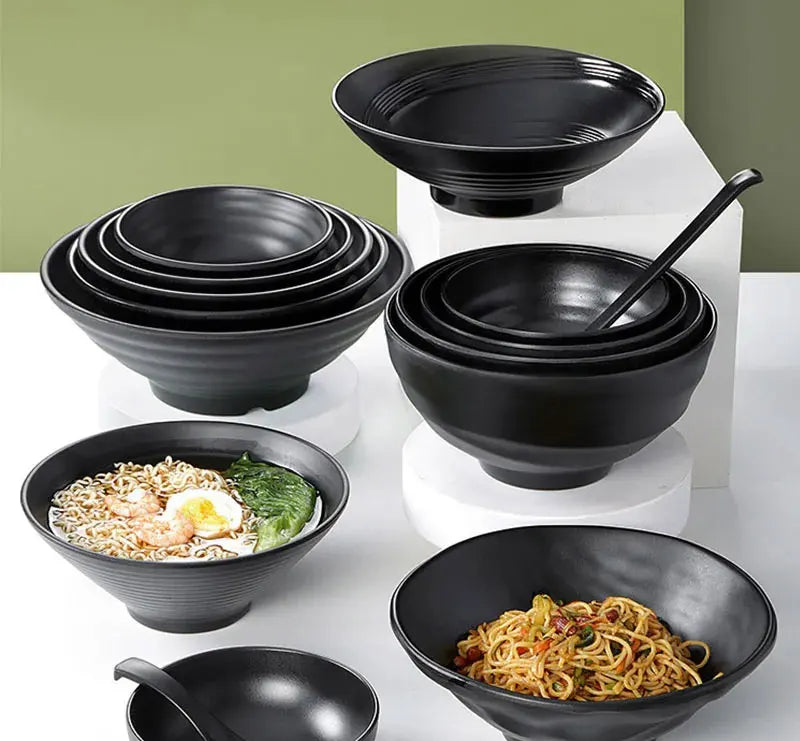 Frosted Melamine Ramen Bowl Imitation Porcelain Large Noodle High Temperature Resistance Bowl Salad Soup Bowl Fast FoodTableware