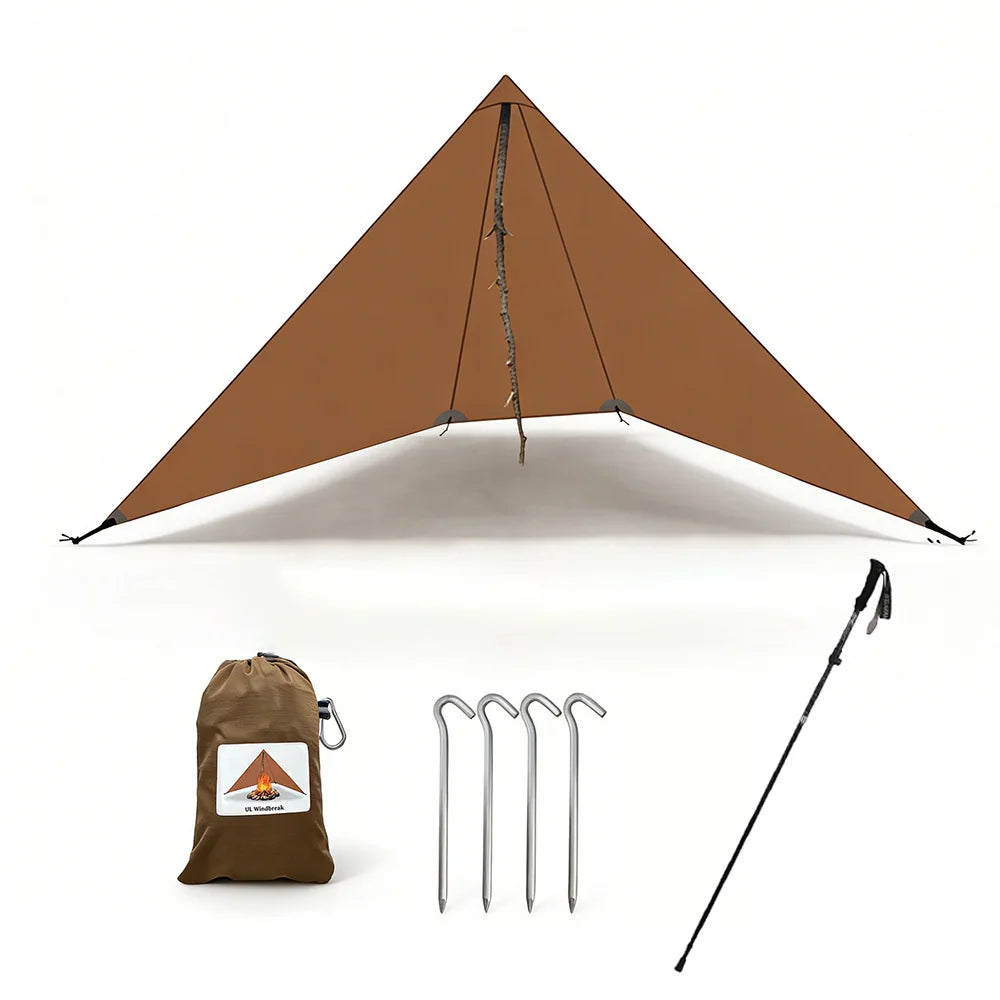 210g 20D Nylon Ultralight Camping Stove Windbreak Wind Screen Shield Fire Retardant No Poles Ropes Windproof Privacy Windscreen