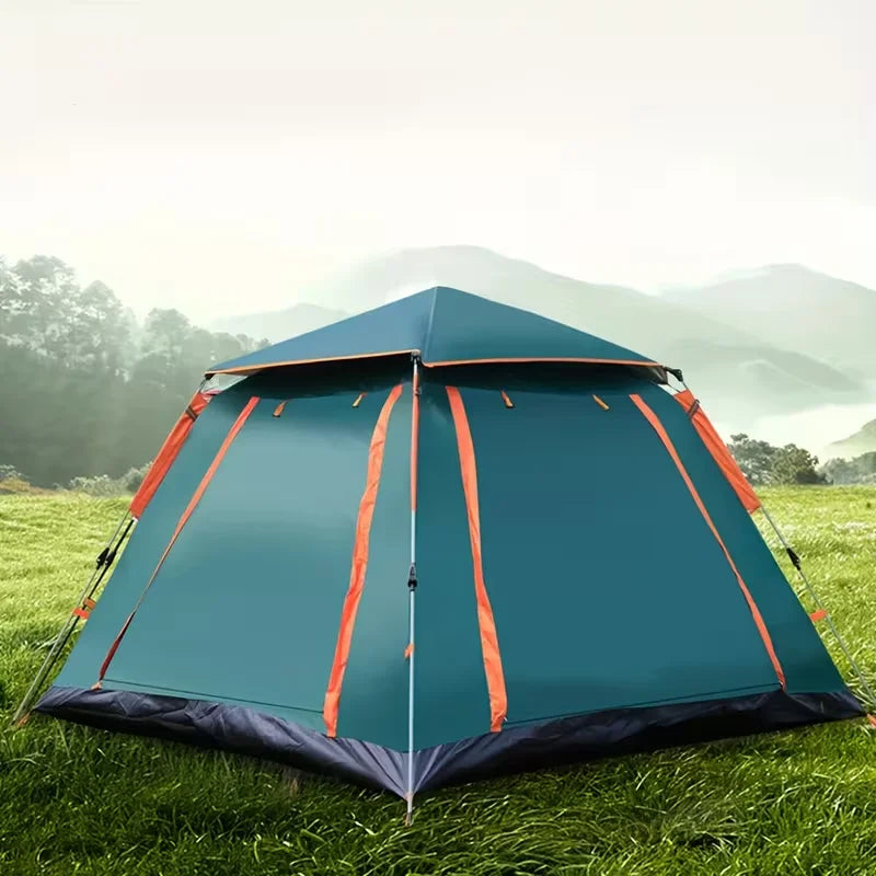 Automatic Open Camping Tent Waterproof Sun-Protection Beach Camping Tent Foldable Anti-UV Shade 3-6 People Outdoor Family Tents