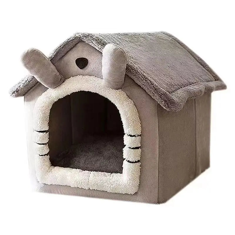 Luxurious Coral Fleece Dog House Bed For Indoor Pets