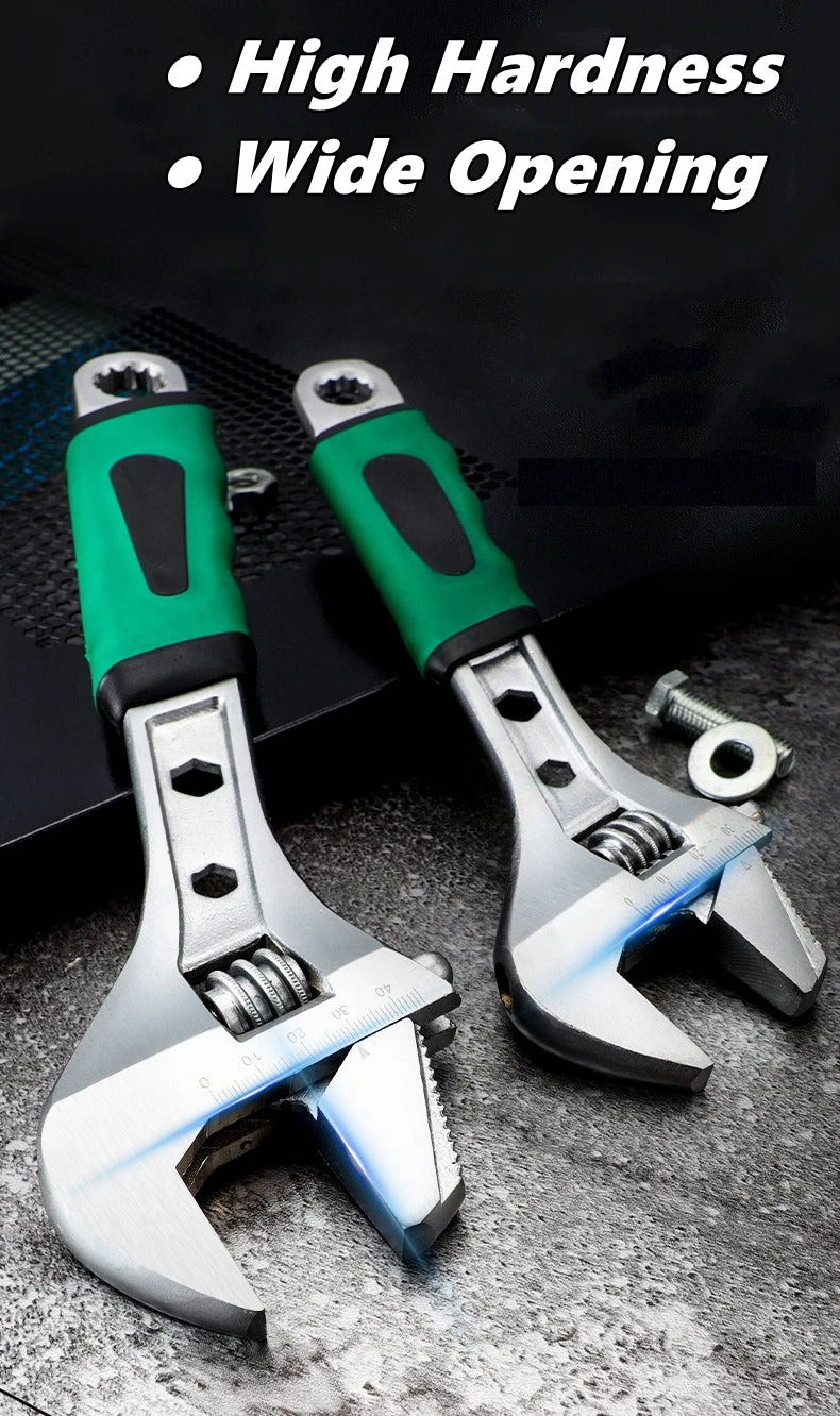 8/10/12 inch Adjustable Wrench Multi-function Universal Spanner Wrenches Set for Greater Leverage Locking Car Maintenance Tool