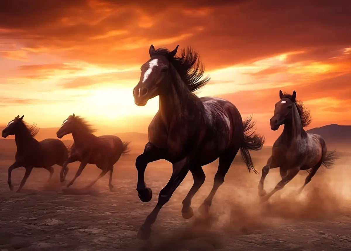 Beautiful Running Horses Canvas Painting Animal and Prints Wall Art Pictures for Living Room Office Home Decor Cuadros