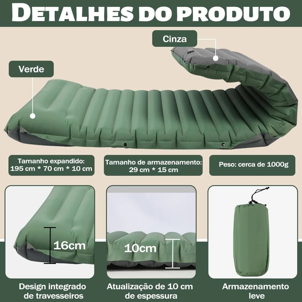 Camping Sleeping Pad Mat Inflatable, Ultralight Compact Camping Mattress, Outdoor Waterproof Sleep Pad for Backpacking Hiking