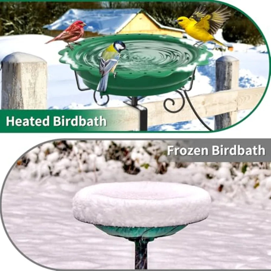 Heated Bird Bath for Deck Railing Powerful 100W Thermostatically Controlled Heated Bird Baths for Outdoors for Winter Heated Bi