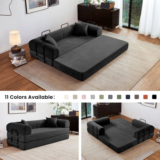 Convertible Futon Sofa Bed With Foldable Modular Design