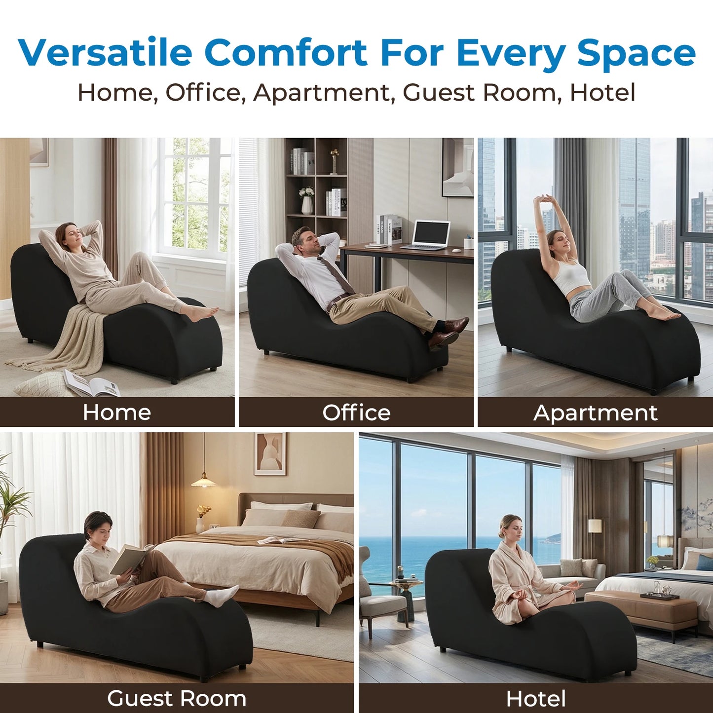 Velvet S-Shaped Yoga Chair for Adults, Modern Curved Chaise Lounge Chair for Exercise Stretching, Indoor Relaxation Yoga Chaise Lounge for Living Room