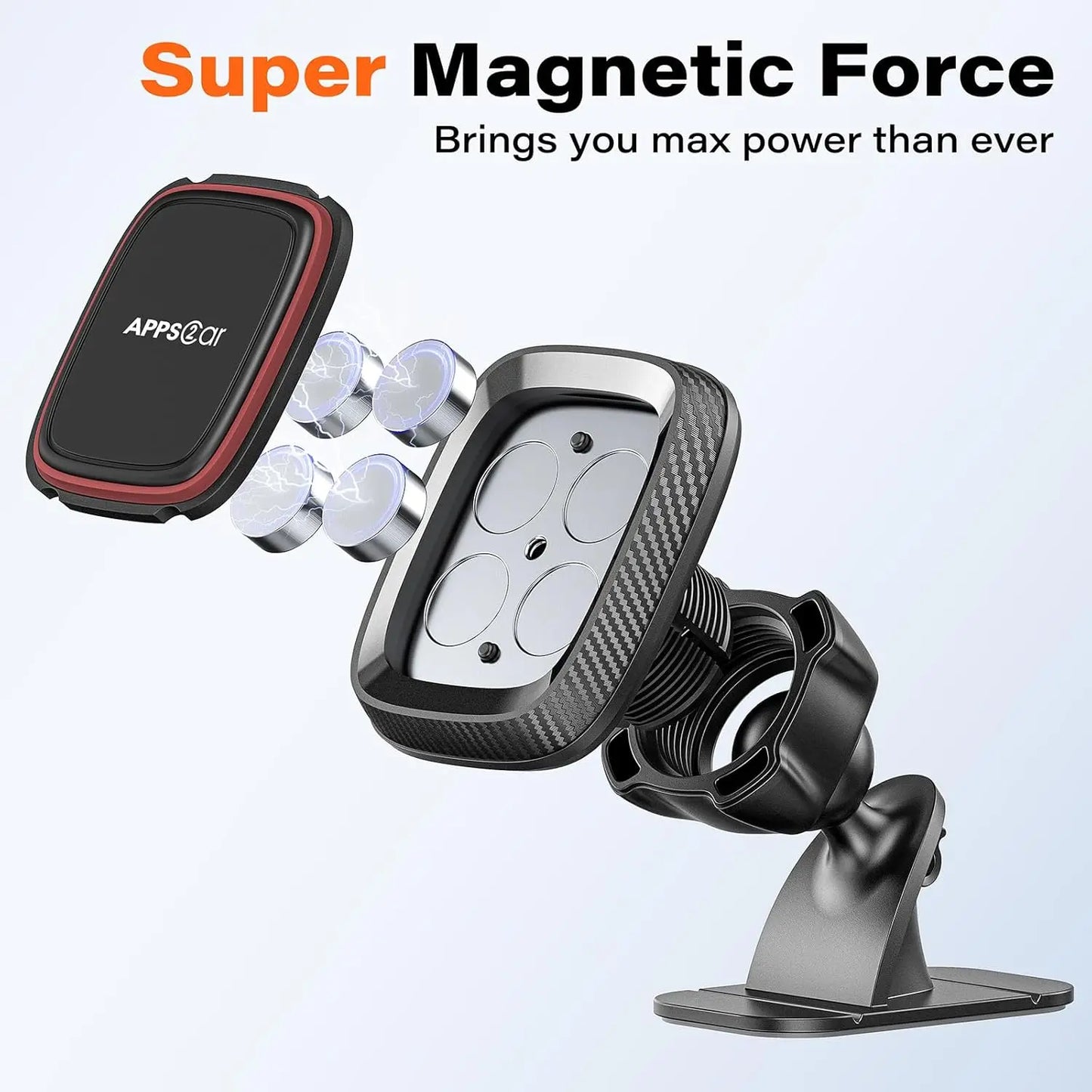 2 Pack Magnetic Phone Holder For Car Dashboard With Strong VHB Adhesive Mounting Requires Metal Plate For Use Compatible With Most 4.7-6.8 Inch Smartphones