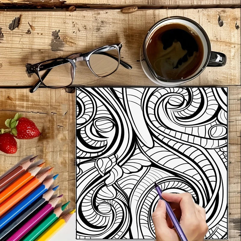 Mindfulness Pattern Coloring Book for Adults, Stress Relief Drawing Pages, Birthday Gift & Back to School Art Supplies