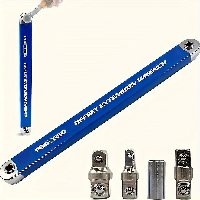 Impact Resistant Extension Wrench Set With Interchangeable Ratchet Adapters