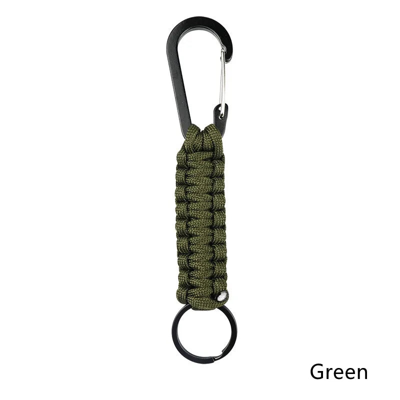 Outdoor Umbrella Rope Keychain Self Defense Lanyard Survive Knot Steel Ball Buckle Tactical Security Tool Carabiner