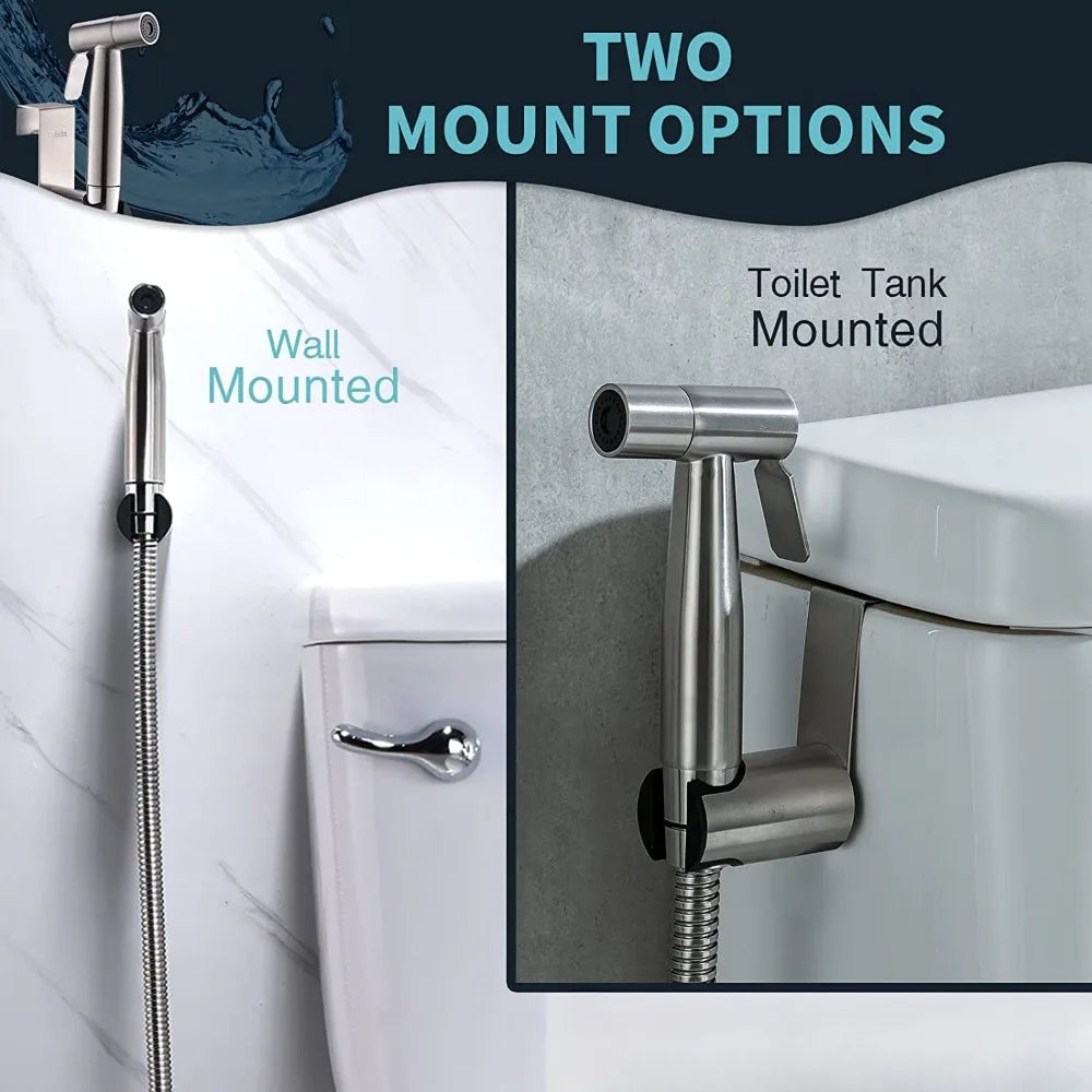 Handheld Bidet Sprayer for Toilet Adjustable Water Pressure Control Bidet Hose Attachment Shower Spray Cloth Diaper Sprayer Kit
