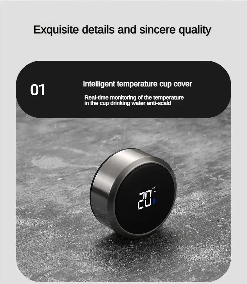 Thermos Sus304 Tea Water Bottle 500ML-1Liter Stainless Steel Vacuum Flask Portable Cups Bottle with LED Temperature Display