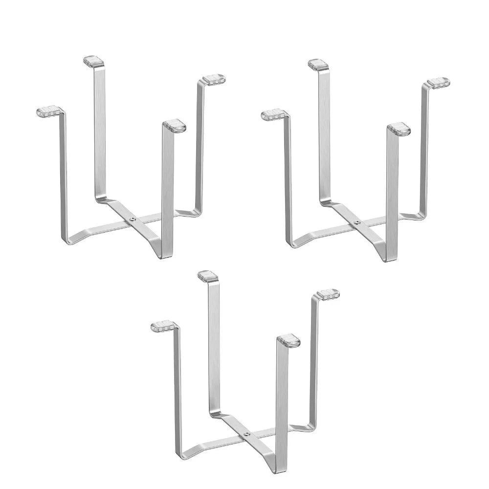 Foldable Garbage Bag Holder Stainless Steel Trash Bag Stand Countertop Waste Bag Support Rack Kitchen Sink Food Scrap Organizer