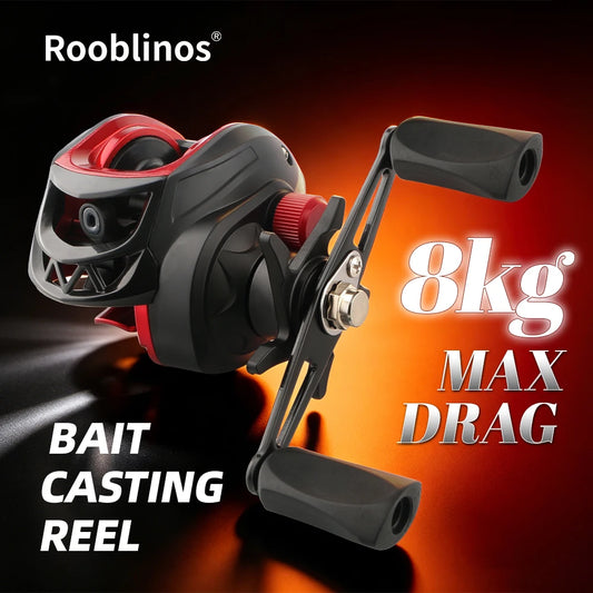 Rooblinos BR 6.3:1 7+1BB Baitcaster Fishing Reel Bait Caster Baitcasting Reel Fishing Tackle