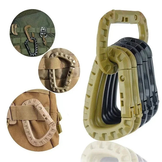 1/5pcs Plastic Carabiner Snap Clip Hook D-ring Buckle Keychain Webbing Outdoor Molle Tactical Backpack Strap DIY Accessories