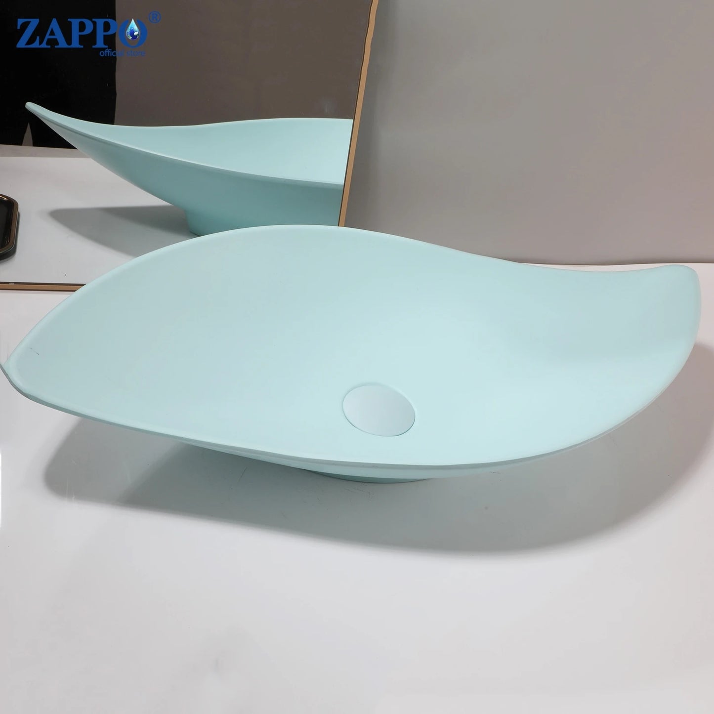 ZAPPO Vessel Sink With Drain Stone Resin Washbasin
