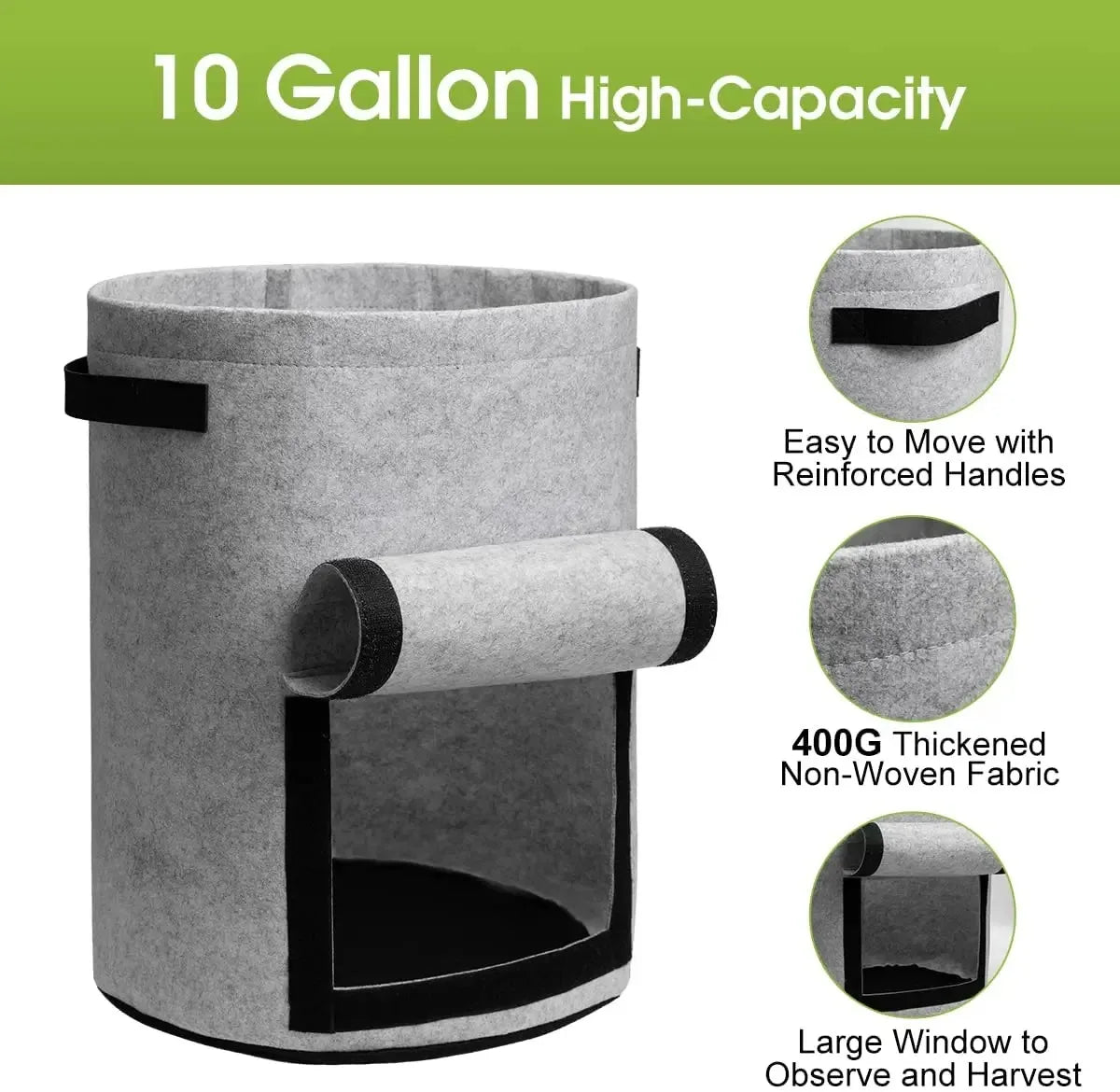 3Styles Felt plant grow bags nonwoven fabric garden potato pot greenhouse vegetable growing bags moisturizing vertical tools