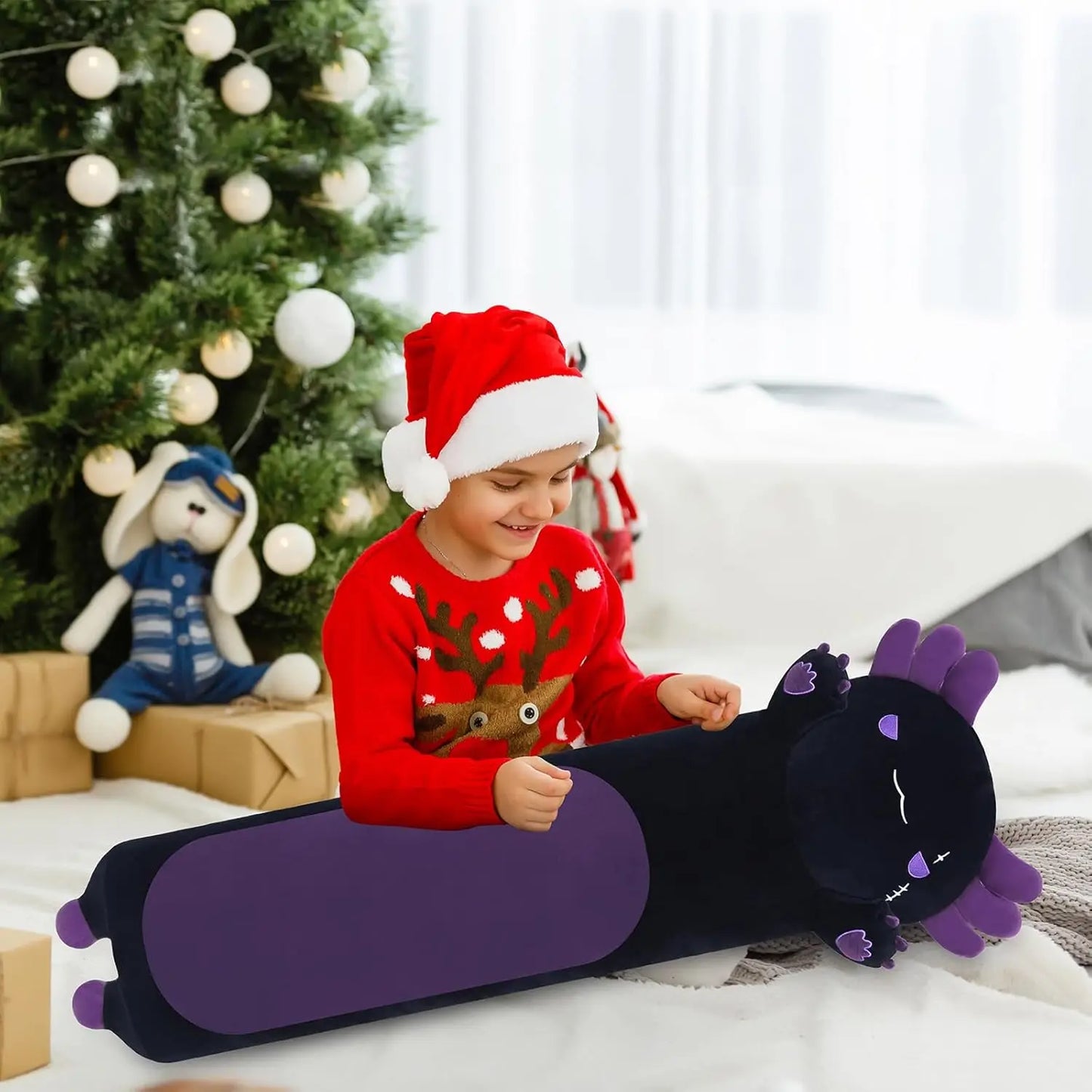 Purple Plush Axolotl Toy Stuffed Animal Axolotl Toy Pillow Body Pillow Gift for Kids and Girls