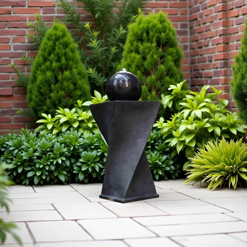 Rotating Curve Design, Modern Zen Water Fountain for Garden, Patio, Indoor Floor Stand