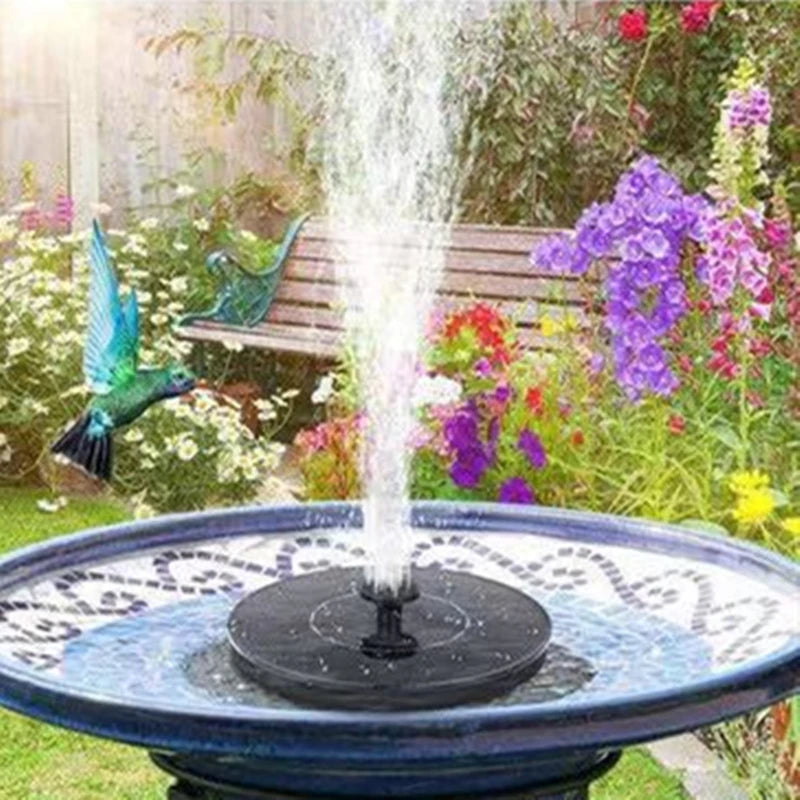 Mini Solar Water Fountain - Floating Solar-Powered Pond Fountain, Garden Decoration with Waterfall for Bird Bath & Pool