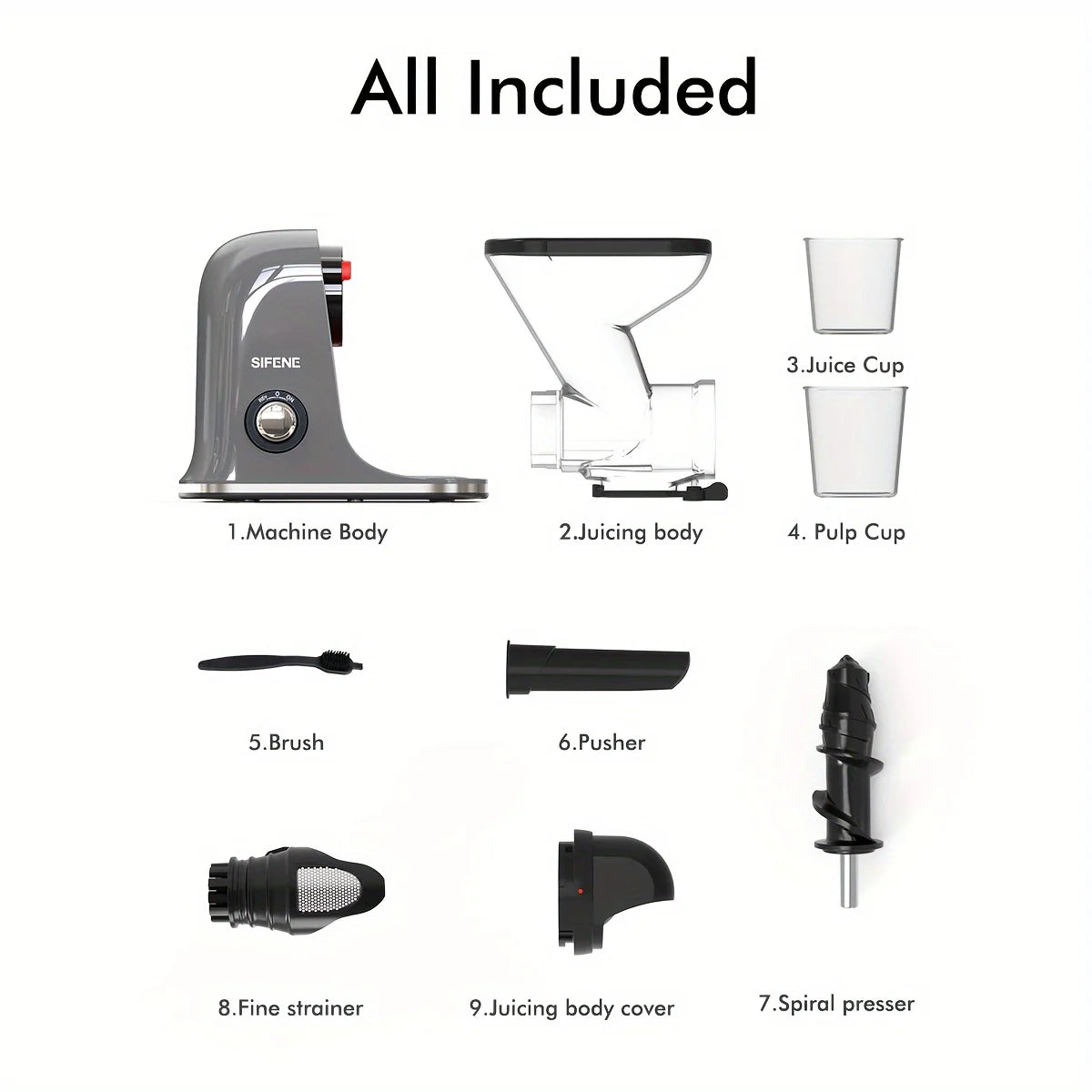 SiFENE Cold Press Juicer Slow Masticating for Fruits Veggies