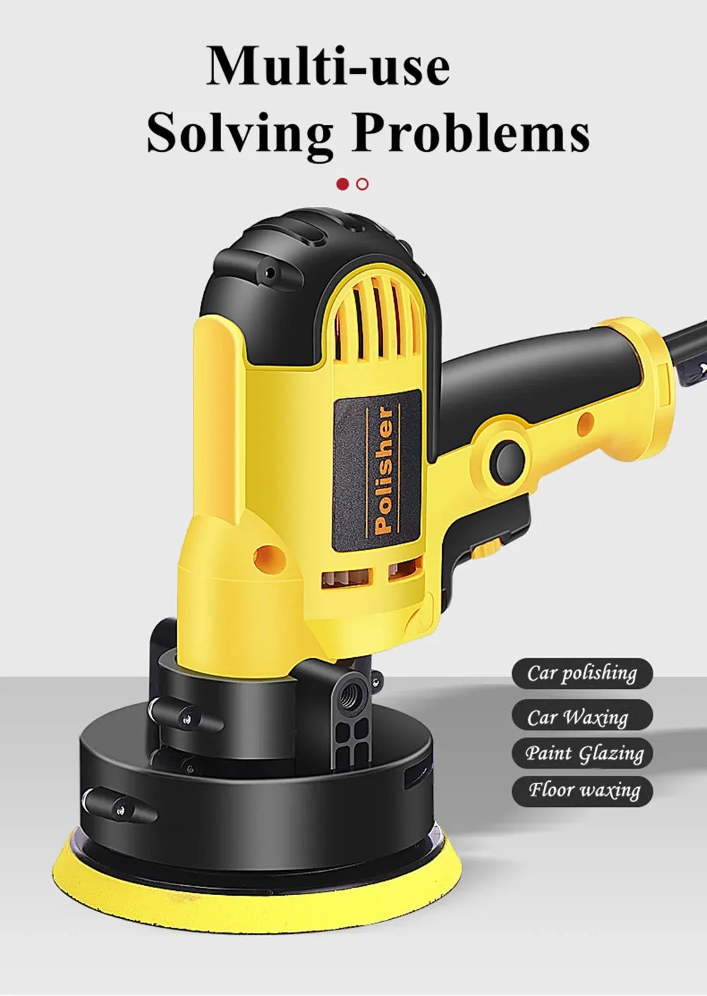 700W Electric Car Polisher Waxing Glazing Machine Adjustable Speed Auto Sanding Marble Tile Floor Polishing Scratch Repair Tool