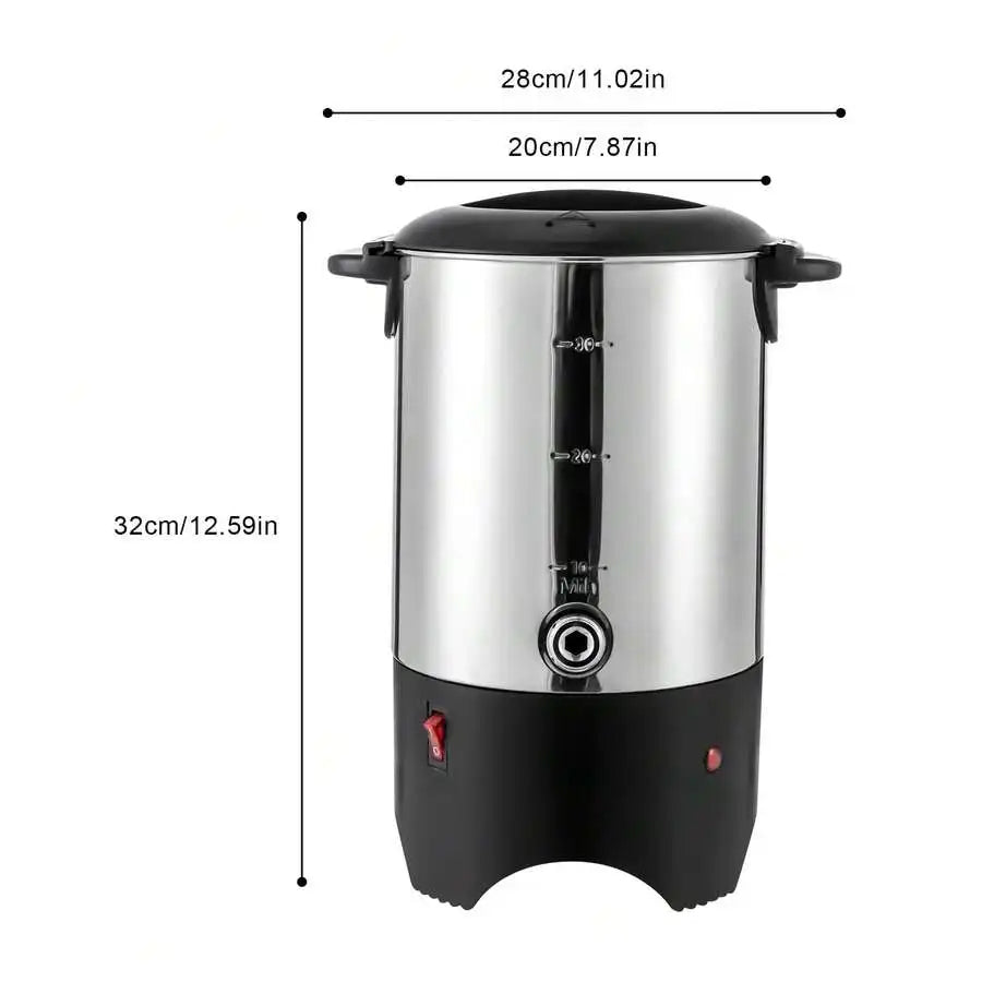 5.2L/175Oz 30 Cups Electric Coffee Maker, 304 Stainless Steel Hot Beverage Dispenser 1000W, 110V