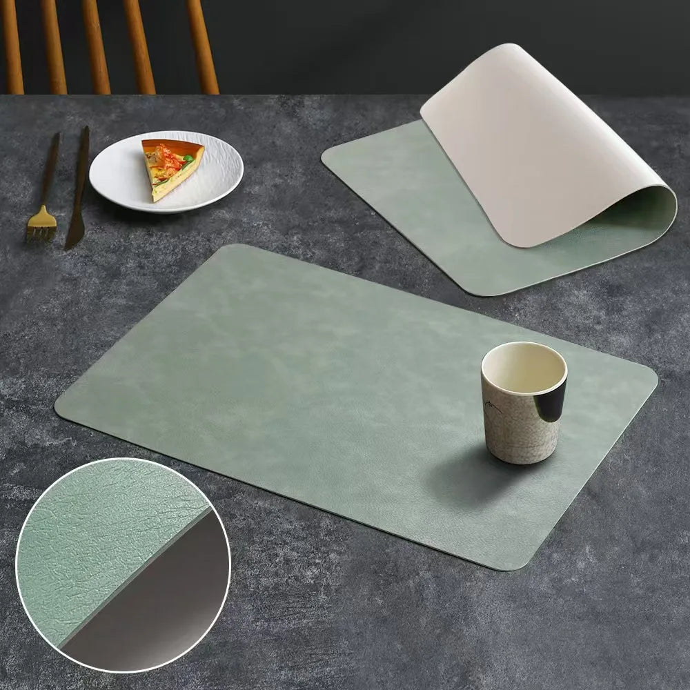 Faux Leather Heat Resistant Waterproof Double Sided Dining Placemats