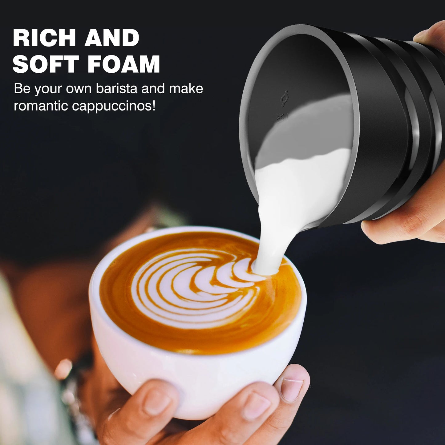 DayPlus 4 in 1 1500W Electric Milk Frother Maker 600ml