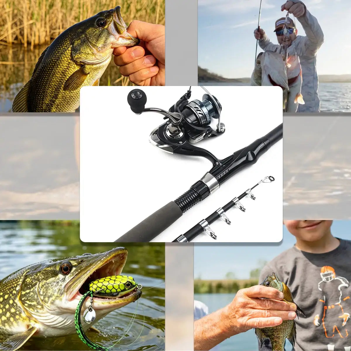 86-Piece Telescopic Fishing Rod & Reel Combo Kit, Portable Bass Fishing Tackle Set With Lures, Line, Hooks & Carry Bag For Freshwater Fishing