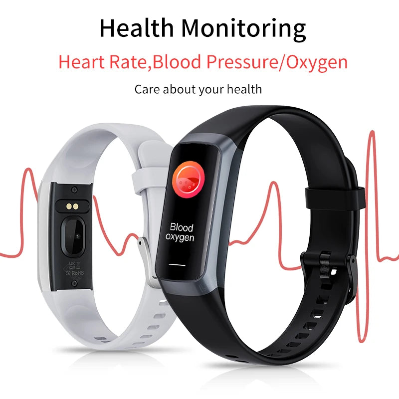 LIGE Amoled Smart Watch Band Women Heart Rate Blood Waterproof Fitness Tracker