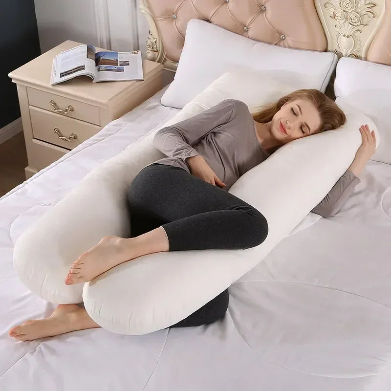 Soft U Shaped Pregnancy Pillow For Side Sleeping Relief